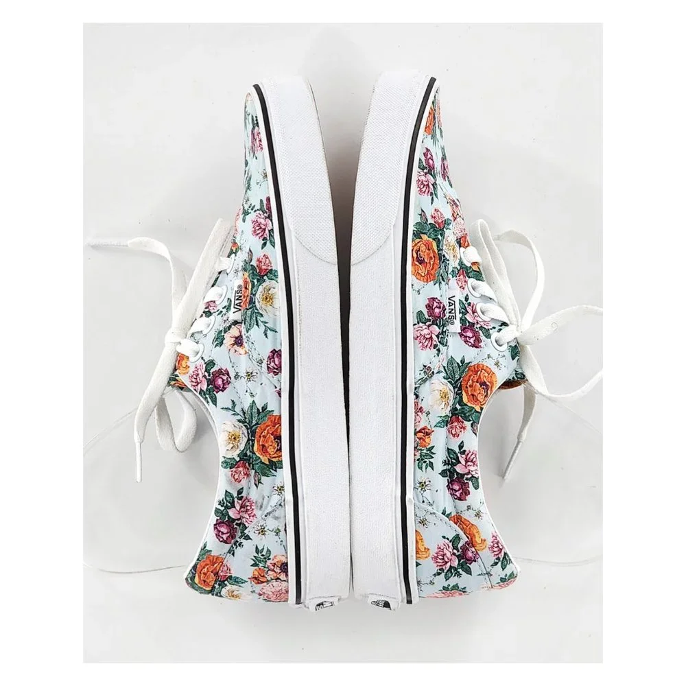 VANS Floral Print Lace Up Canvas Sneakers Unisex - Picture 10 of 12